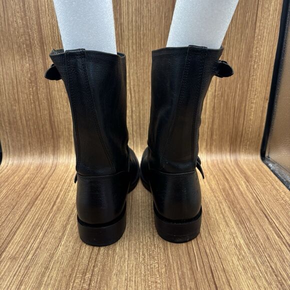 Frye Veronica Short Black Leather Short Moto Biker Boots Size 7.5 B - Picture 4 of 15